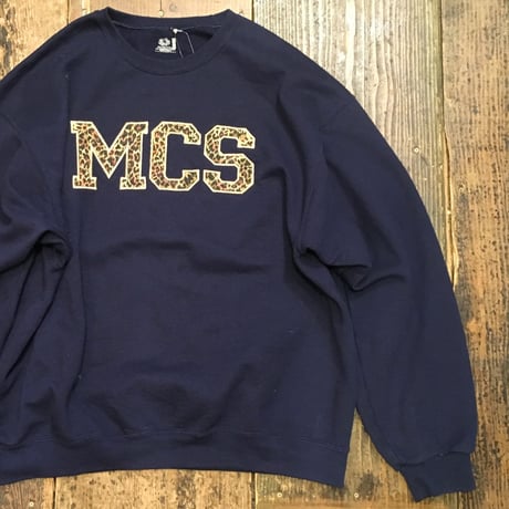 [USED]レオパード柄ロゴ BIG SWEAT