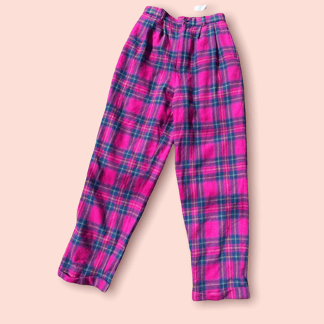 [USED] ピンクチェックWOOL パンツ