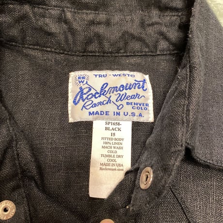 [USED] "Rockmount" リネンウエスタンシャツ(BLACK)