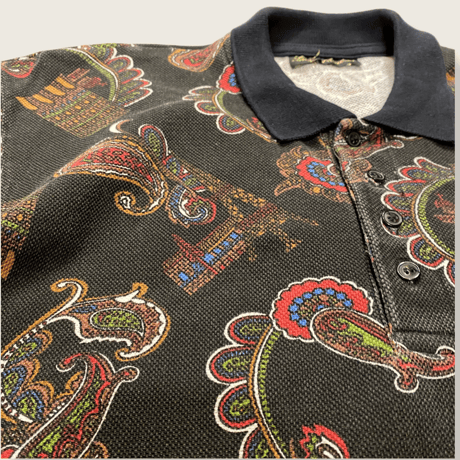 [USED] BLACK ペイズリー POLO