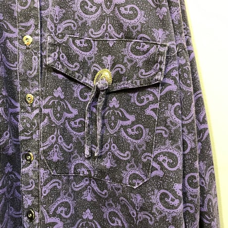 [USED] made in U.S.A. ダマスク柄シャツ！
