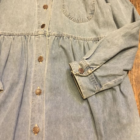 [USED] デニム前開きロングワンピース