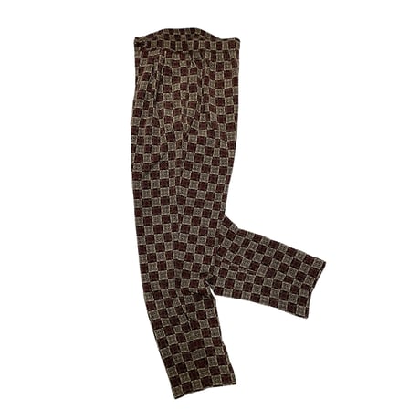 [USED] いい柄 POLY タックパンツ/made in MACAU.