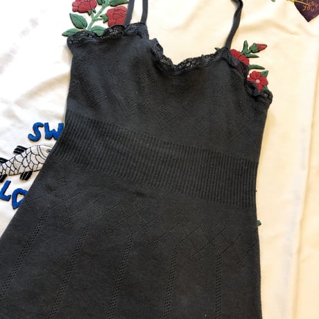 [USED] EURO vintage ランジェリーキャミ(BLK)