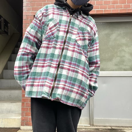[USED] 80~90's ZIP ヘビーネルシャツ