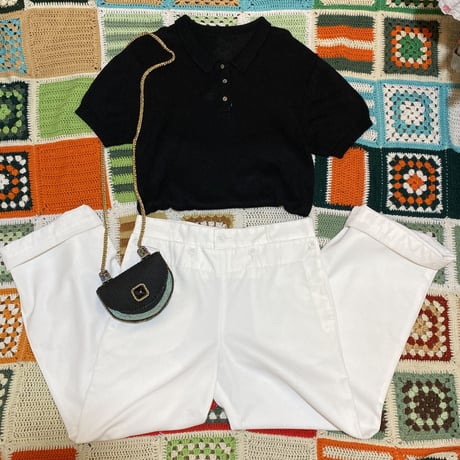 [USED] BLACK KNIT POLO♡