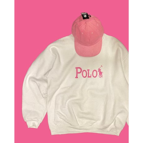 [USED] POLO  WHT/PINK スウェット