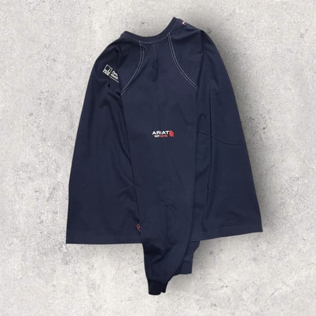 [USED] ネイビー　ヘンリーネックtops