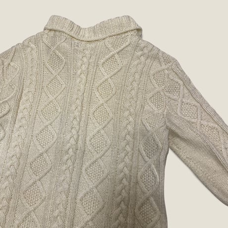 [USED] WHITE アランニットカーディガン🤍