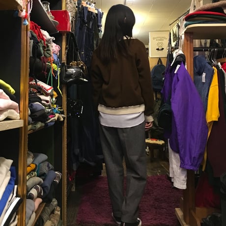 [USED] チョコ色♡ バイカラー SWEAT