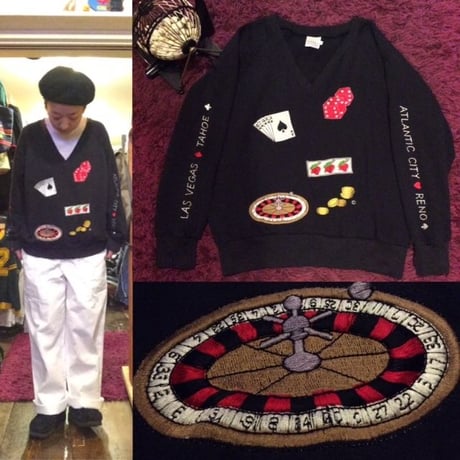 [USED] LASVEGAS 刺繍 V SWEAT
