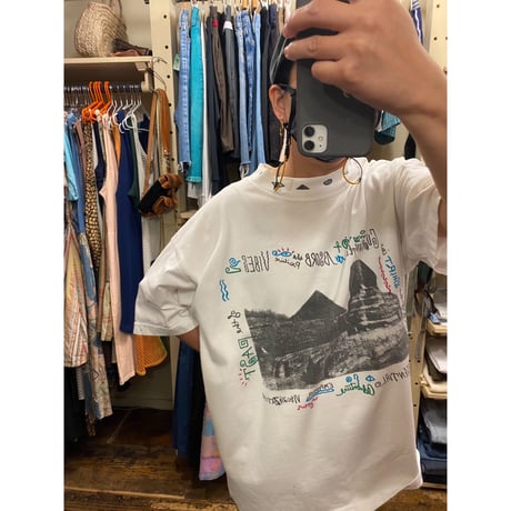 [USED]  モックネックのエジプトグラフィック Tee