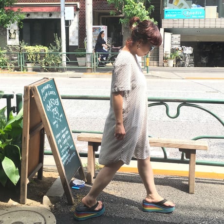 [USED] シャツ風レーヨンワンピース