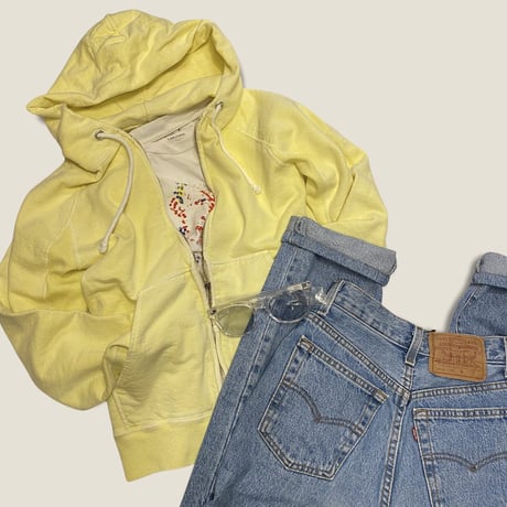 [USED] made in U.S.A. YELLOW ZIP-UP PARKA🌼