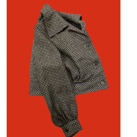 [USED] 千鳥格子WOOLショート丈ジャケット
