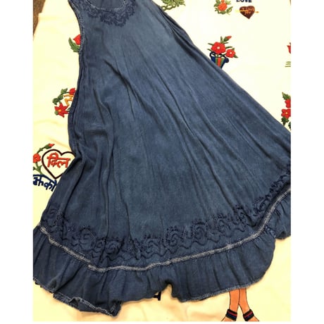[USED] インディゴブルー💙レーヨンワンピ
