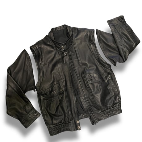 [USED] 2WAY ブラックレザーJKT