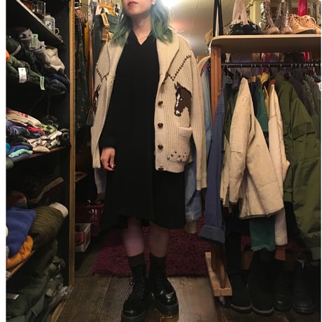 [USED] BLACK パイル地ワンピース