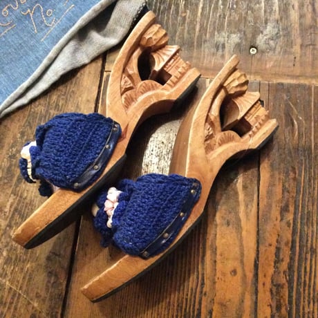 [USED] VINTAGE 木彫り WOOD サンダル