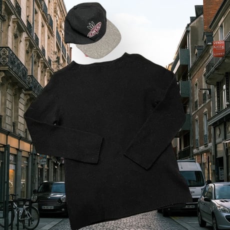 [USED] BLACK モックネック WOOL KNIT