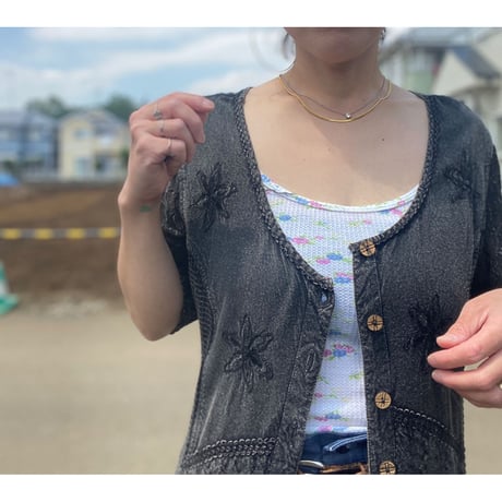 [USED]  レーヨン刺繍ワンピース