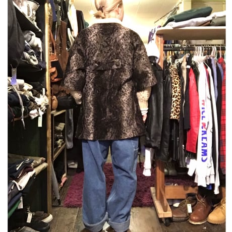 [USED] レオパード柄 fakefur short sleeve JKT