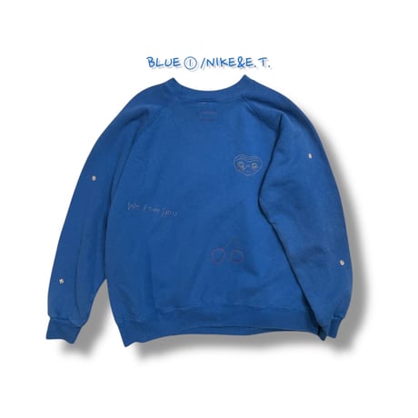 [HILITE STORE] ハンドメイド刺繍SWEAT/ブルー①