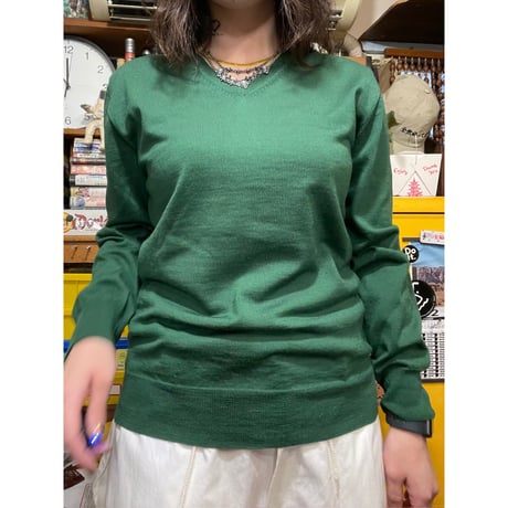 [USED] Vネックニットセーター　green💚