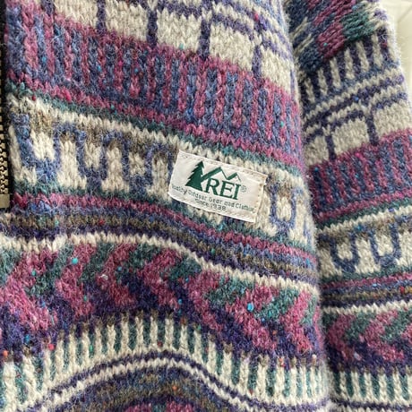 [USED] REI ノルディック柄ハーフZIPニット