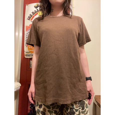 [USED] ライトブラウン　ワッフルTee ✨