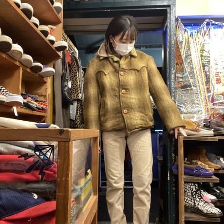 [USED] Vintage シャドーチェックのウールボアJKT