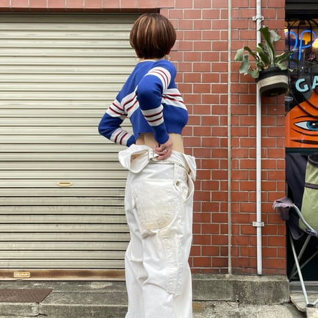 [USED]マルチボーダー💙 リブトップス