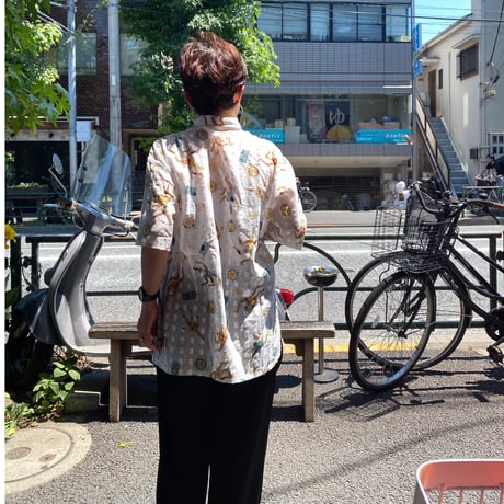 [USED] シースルー 総柄ブラウス
