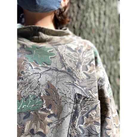 [USED] 90's リアルTREE CAMO Hi-Neck ロンTee