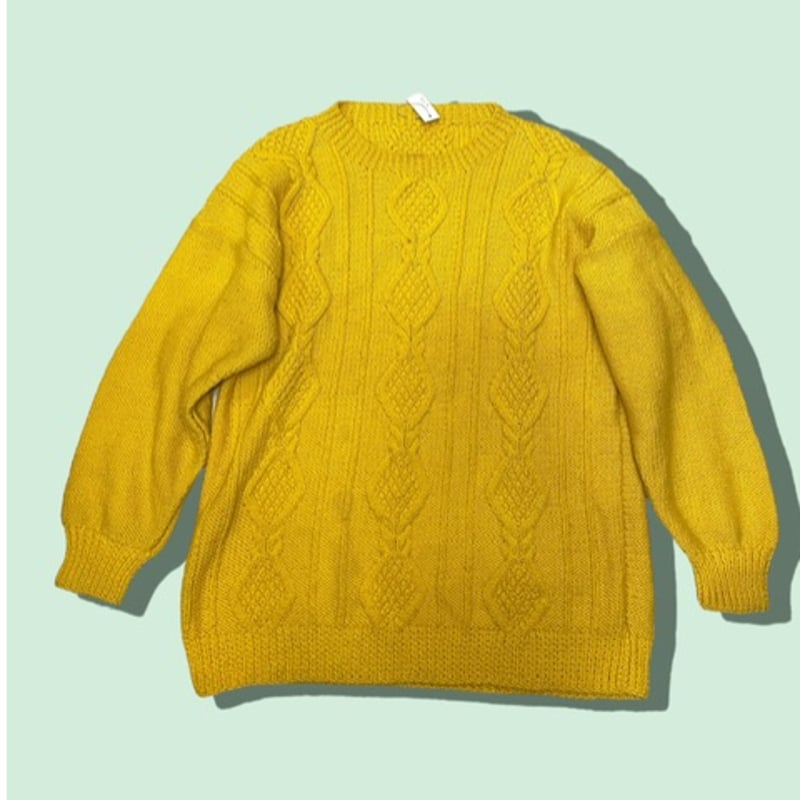 イタリア製 forte_forte コットンウール ケーブルニット イエロー イタリア製 forte_forte コットンウール ケーブルニット