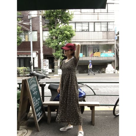 [USED] 小花柄 レーヨンワンピース