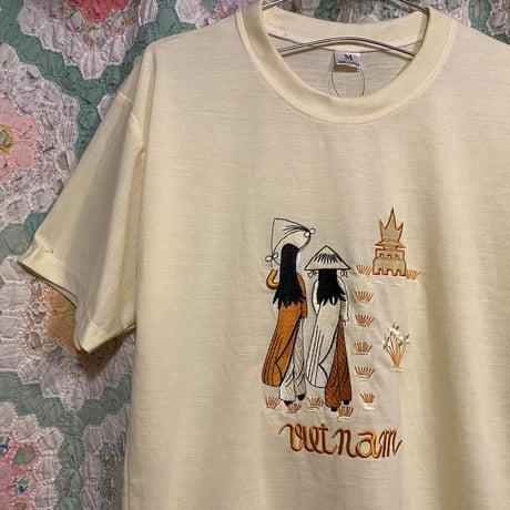 [USED] VIETNAM スーベニア Tee 薄YELLOW