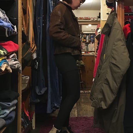 [USED] real leatherのフード付JKT