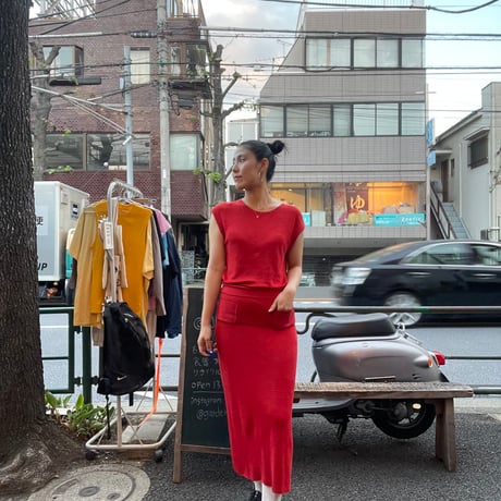 [USED] Linen x Rayon Red one-piece❤️