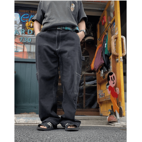 [USED] BLACK COTTON PAINTER Pants