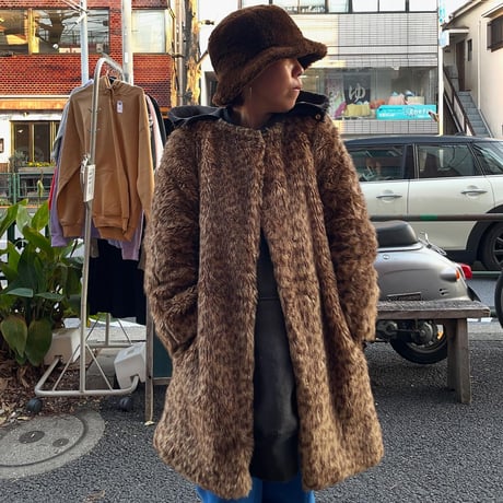 [USED] レオパード柄 フェイクファーコート