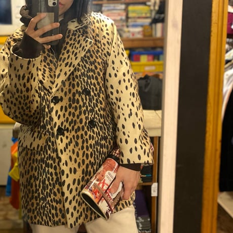 [USED]レオパードダブルボタンコートJKT🐆🖤