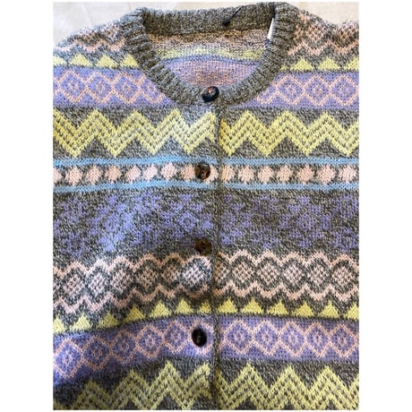 [USED] パステルカラーノルディック柄ニットカーディガン❄️