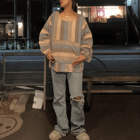 [USED] メキパー 襟なし CREW   pink!