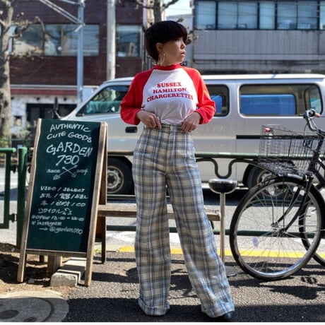 [USED] VINTAGE チェック柄フレア PANTS♡