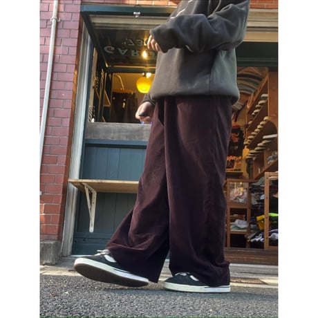 [USED] バーガンディ ベロア ワイドパンツ