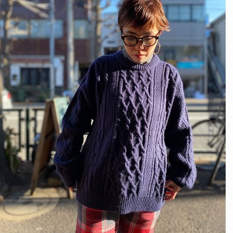 [USED] NAVY ケーブル ニット 💙