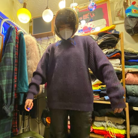 [USED] 渋めなPURPLE🍆リブ ニット