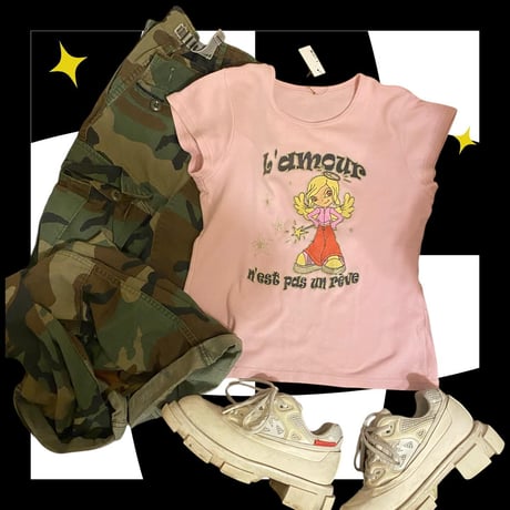 [USED] pink French GAL　ANGEL ピチTee👼❤️