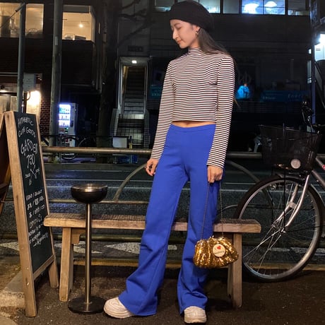 [USED] ボーダーハイネックショート丈TOPS♡